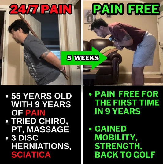 55 Year Old Dad with 7 Disc Herniaitons and Sciatica Becomes PAIN FREE for the First Time in 9 Years with Limitless